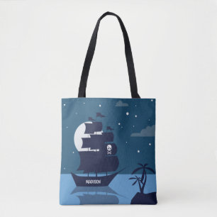 Individuelle Name Piratenschiffsbeutel Tasche