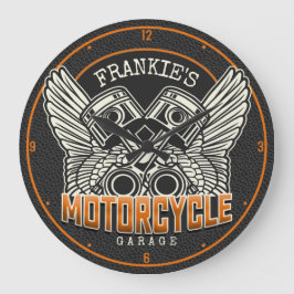 Individuelle Name Pistolen Wings Motorrad Fahrradg Große Wanduhr