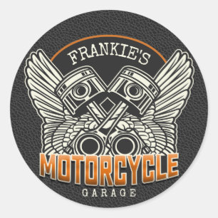 Individuelle Name Pistolen Wings Motorrad Fahrradg Runder Aufkleber