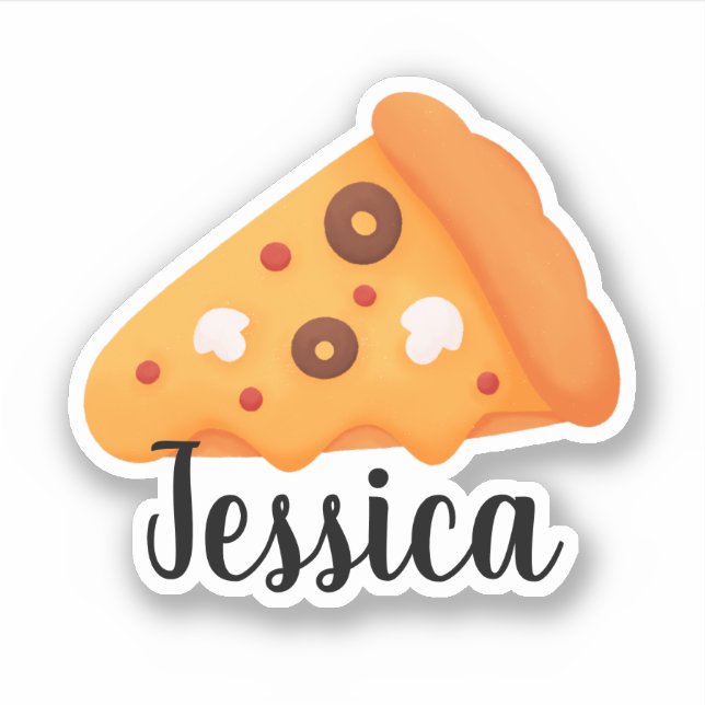 INDIVIDUELLE NAME PIZZA AUFKLEBER (Vorderseite)