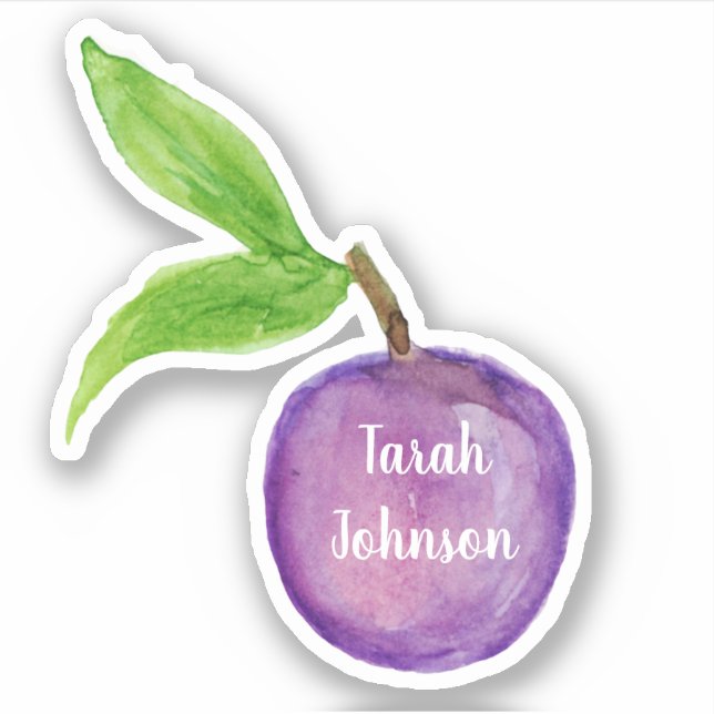 Individuelle Name Plum Obstaufkleber Aufkleber (Vorderseite)