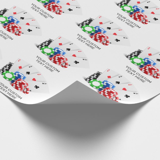 Individuelle Name Poker / Casino Geschenkpapier (Ecke)