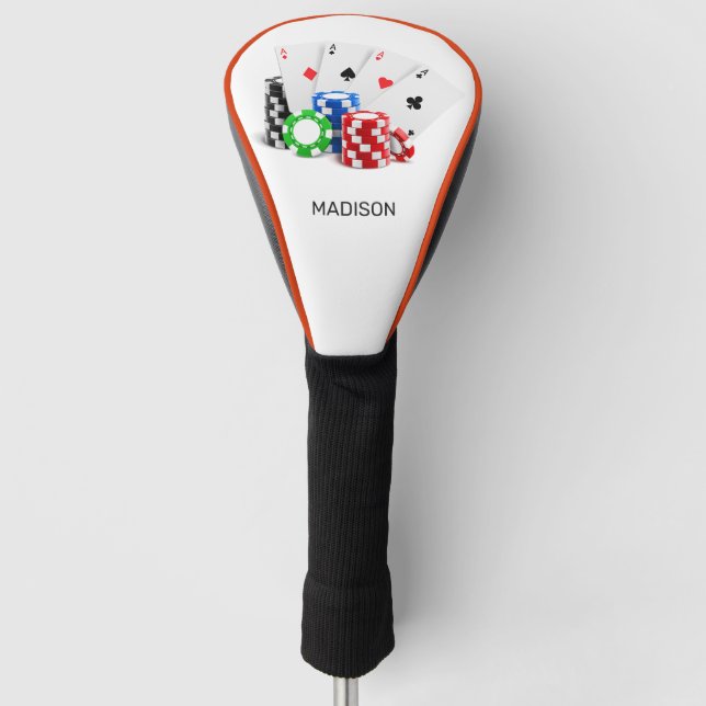 Individuelle Name Poker / Casino Golf Headcover (Vorderseite)