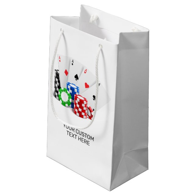Individuelle Name Poker / Casino Kleine Geschenktüte (Rückseite Schrägansicht)