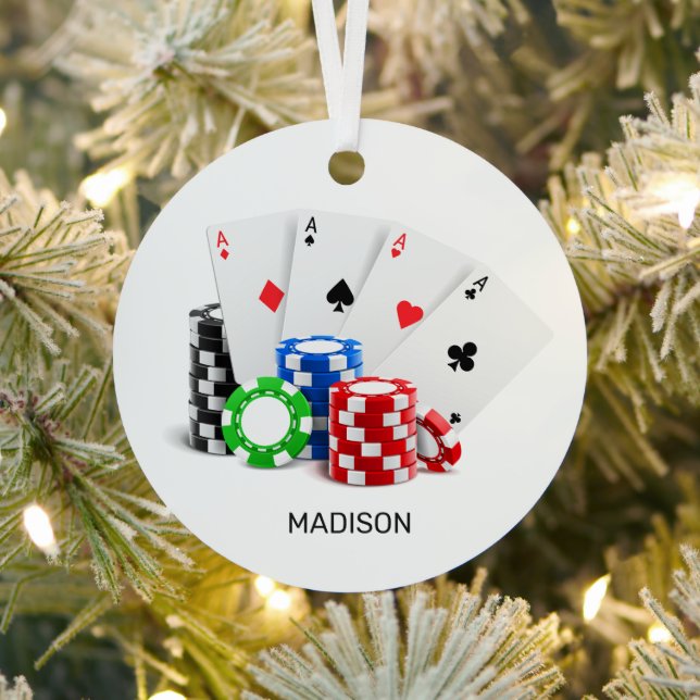 Individuelle Name Poker / Casino Ornament Aus Metall (InSitu)
