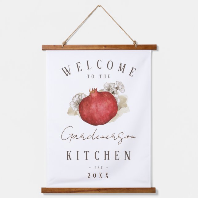 Individuelle Name Pomegranate Fruchteküche Kunst,  Wandteppich Mit Holzrahmen (Vorderseite)