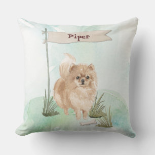 Individuelle Name Pommeranian Haustier Hund Kissen