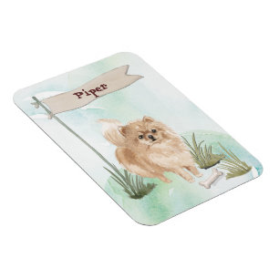 Individuelle Name Pommeranian Haustier Hund Magnet