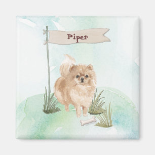 Individuelle Name Pommeranian Haustier Hund Magnet