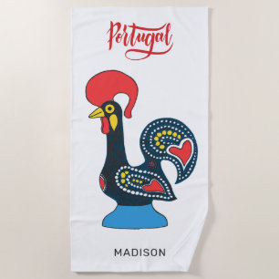 Individuelle Name Portugese Rooster Strandtuch