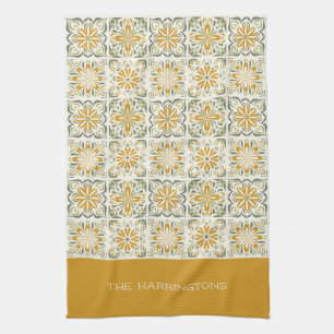 Individuelle Name Portugese Tiles Pattern Geschirrtuch