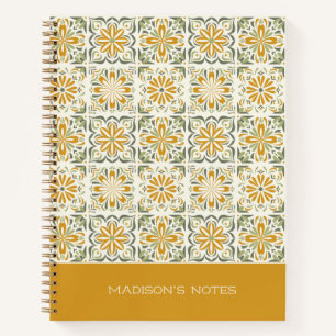 Individuelle Name Portugese Tiles Pattern Notizbuch