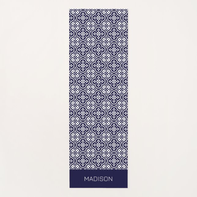 Individuelle Name Portugese Tiles Pattern Yogamatte (Vorderseite)