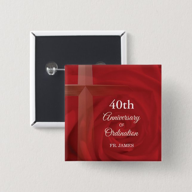 Individuelle Name Priester Anniversary Ordination  Button (Vorne & Hinten)