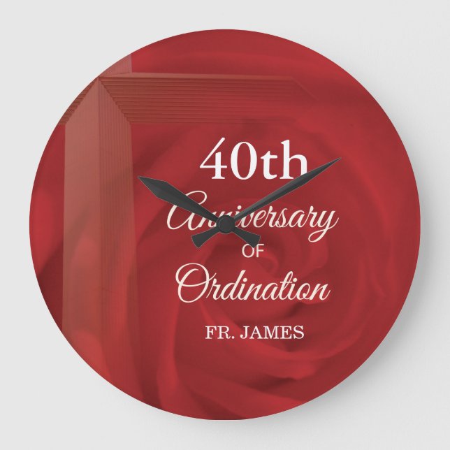 Individuelle Name Priester Anniversary Ordination  Große Wanduhr (Vorderseite)