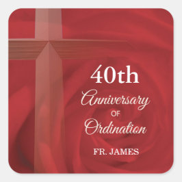 Individuelle Name Priester Anniversary Ordination  Quadratischer Aufkleber