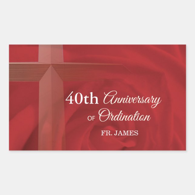 Individuelle Name Priester Anniversary Ordination  Rechteckiger Aufkleber (Vorderseite)