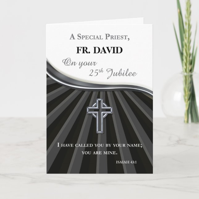 Individuelle Name Priester Silver Jubiläum der Ord Karte (Vorderseite)