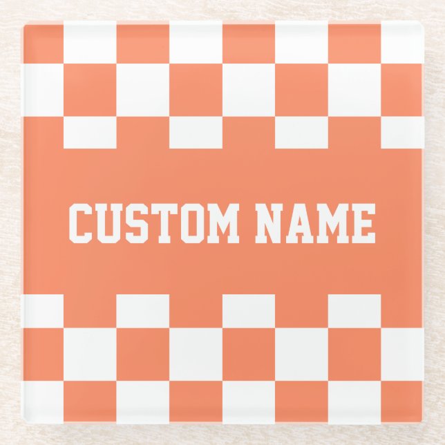 Individuelle Name-Prüfplatinenmuster Glasuntersetzer (Vorderseite)