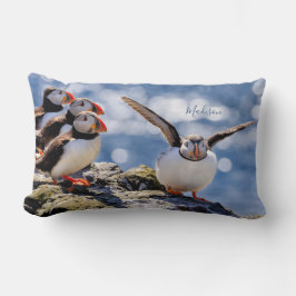 Individuelle Name Puffin-Wurfkissen Lendenkissen
