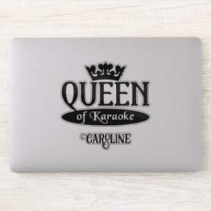 Individuelle Name Queen of Karaoke Aufkleber