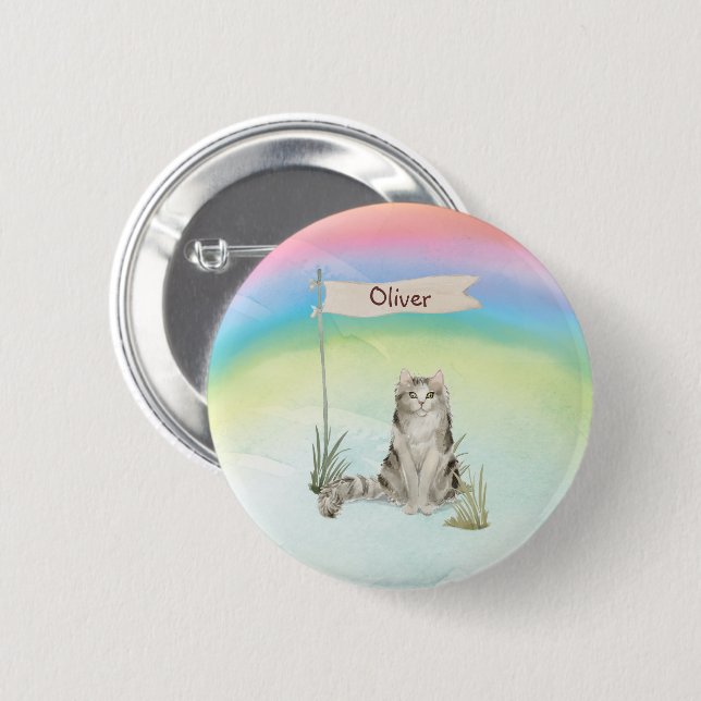 Individuelle Name Ragamuffin Katze Pet Button (Vorne & Hinten)