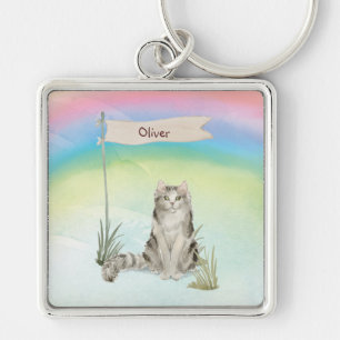 Individuelle Name Ragamuffin Katze Pet Schlüsselanhänger