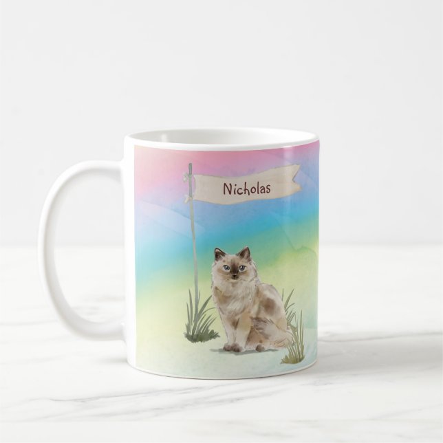 Individuelle Name Ragdoll Cat Pet Kaffeetasse (Links)