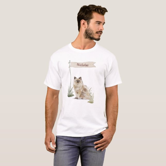 Individuelle Name Ragdoll Cat Pet T-Shirt (Vorne ganz)