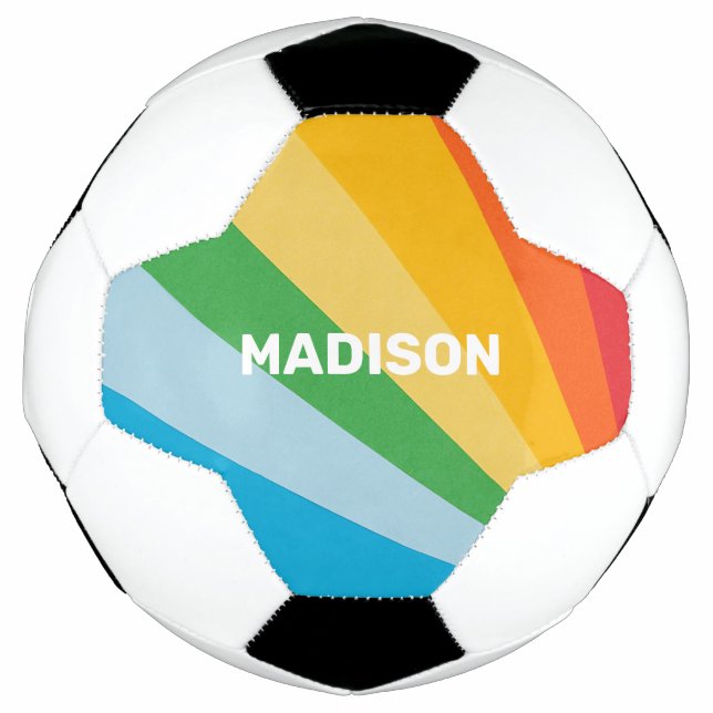 Individuelle Name-Rainbow-Farben Fußball (Vorderseite)