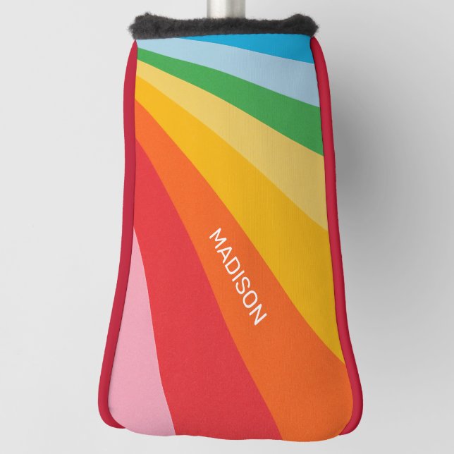 Individuelle Name-Rainbow-Farben Golf Headcover (Rotieren 90)