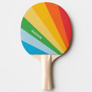 Individuelle Name-Rainbow-Farben Tischtennis Schläger