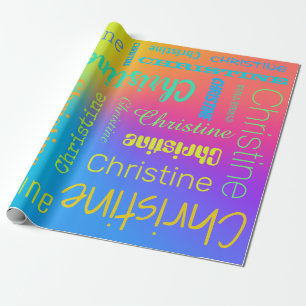 individuelle Name Rainbow  Geschenkpapier