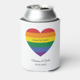 Individuelle Name Rainbow Heart Dosenkühler
