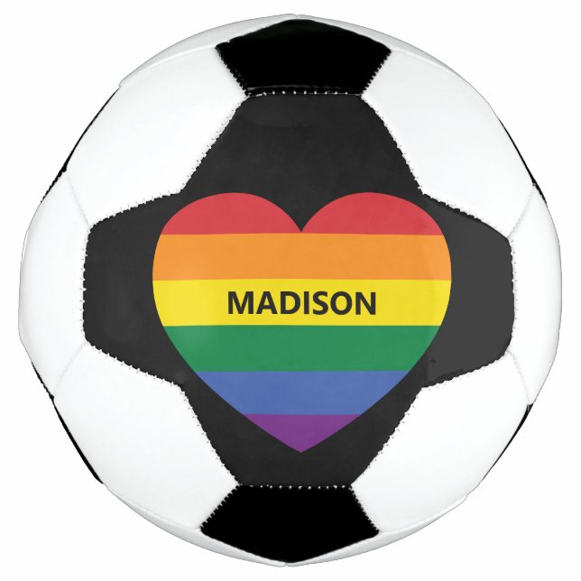 Individuelle Name Rainbow Heart Fußball (Vorderseite)