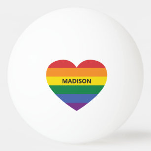 Individuelle Name Rainbow Heart Tischtennisball