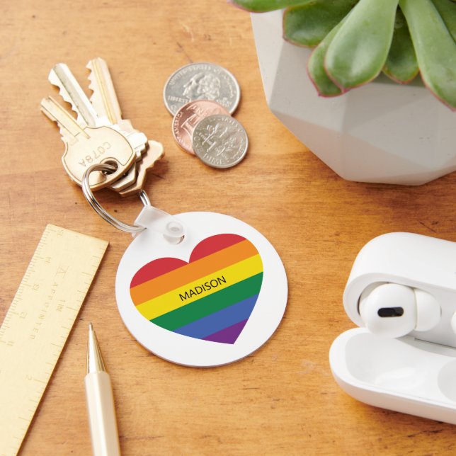 Individuelle Name Rainbow Liebe Schlüsselanhänger (Schreibtisch)