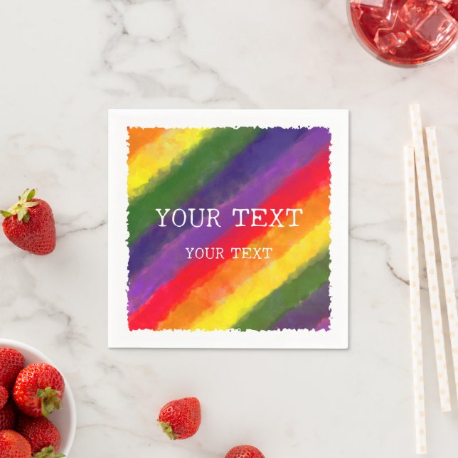 Individuelle Name Rainbow Watercolor Serviette (Beispiel)