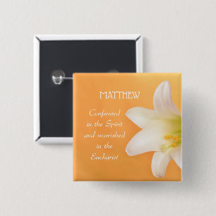 individuelle Name, RCIA feiern Glückwunsch Lily Button