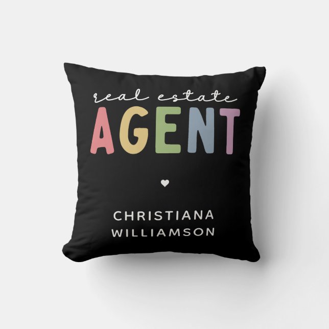 Individuelle Name Real Anwesen Agent | Geschenke v Kissen (Vorderseite)