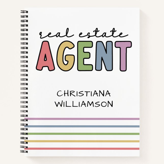 Individuelle Name Real Anwesen Agent | Geschenke v Notizbuch (Vorderseite)