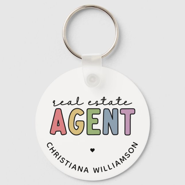 Individuelle Name Real Anwesen Agent | Geschenke v Schlüsselanhänger (Vorderseite)