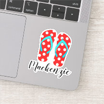 Individuelle Name Red Flip Flops Summer Beach
