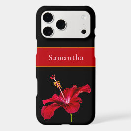 Individuelle Name Red Hibisken Blume Side Tropical