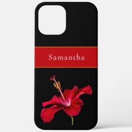 Individuelle Name Red Hibisken Blume Side Tropical