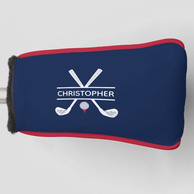 Individuelle Name Red White Blue Golf Headcover (Vorderseite)