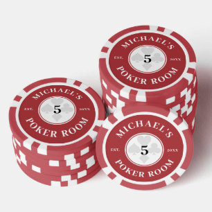 Individuelle Name Red & White Las Vegas Denominati Pokerchips