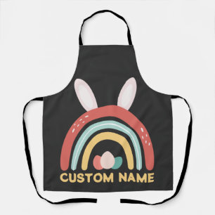 Individuelle Name Regenbogen Ei Bunny Ohr Niedlich Schürze
