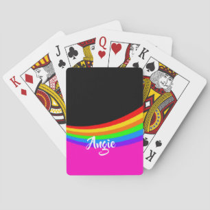 Individuelle Name Regenbogen gemustert Spielkarten