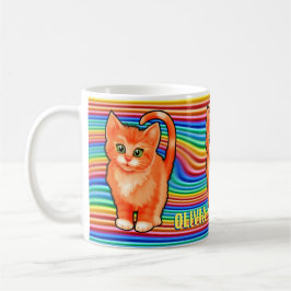 Individuelle Name Regenbogen und Kätzchen Tasse. T Kaffeetasse
